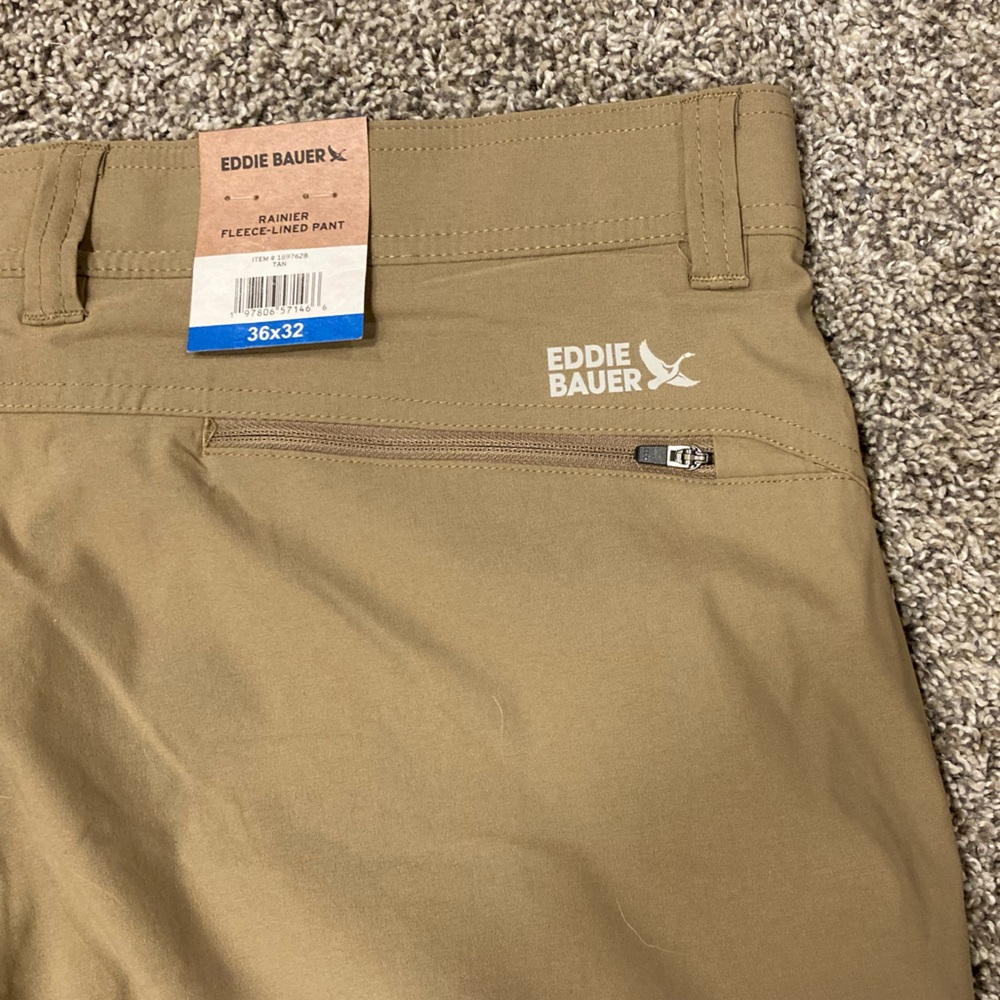 Eddie Bauer Tan Fleece-Lined Pants